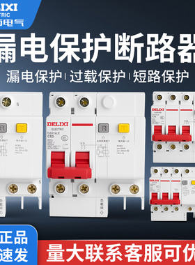 德力西DZ47SLE空气开关带漏电保护器2P漏保3P断路器63A空开32家用