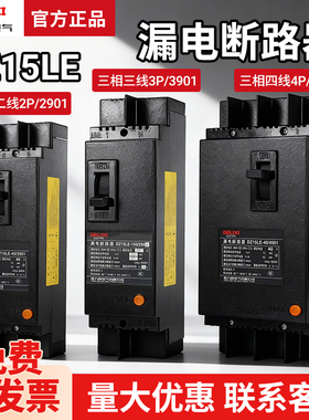 德力西DZ15LE塑壳空气开关32A塑壳220V漏电63A保护器100/4901断路