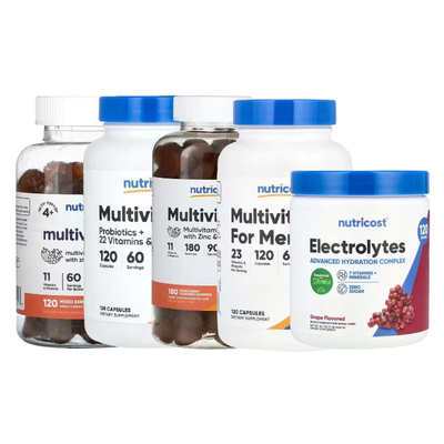 Nutricost电解质补水复合物儿童男性含锌和碘多维生素益生菌软糖