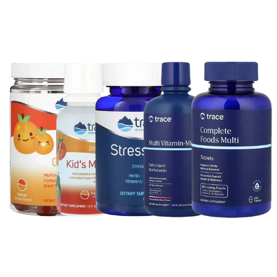 Trace压力Stress-X完整男女性儿童食物复合多维生素矿物质粉软糖