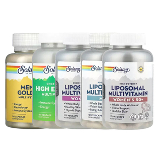 Solaray优效50岁以上男性女士产前脂质体黄金多维生素矿物质无铁