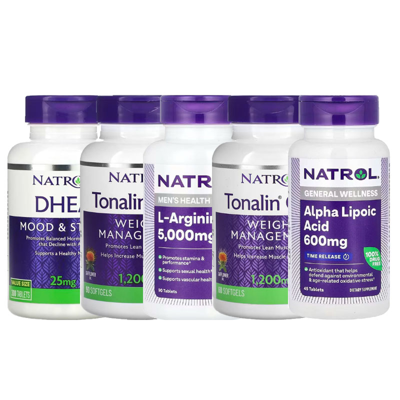 Natrol硫辛酸缓释CLA共轭亚油酸L-精氨酸DHEA脱氢表雄酮5羟色氨酸
