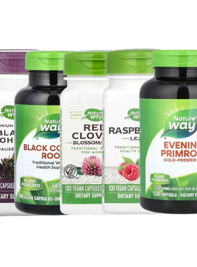 nature's way红三叶月见草EstroSoy冷榨CranRx油Urinary女性Tract