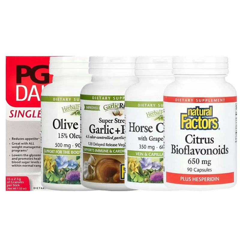 Natural Factors柑橘生物类黄酮橙皮苷姜七叶树橄榄叶大蒜油灵芝