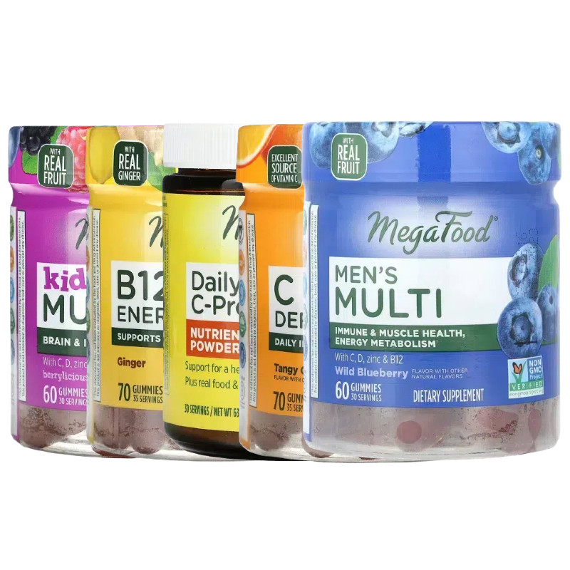 Megafood多维生素软糖Daily Foods复合C-Protect防护粉末B12能量