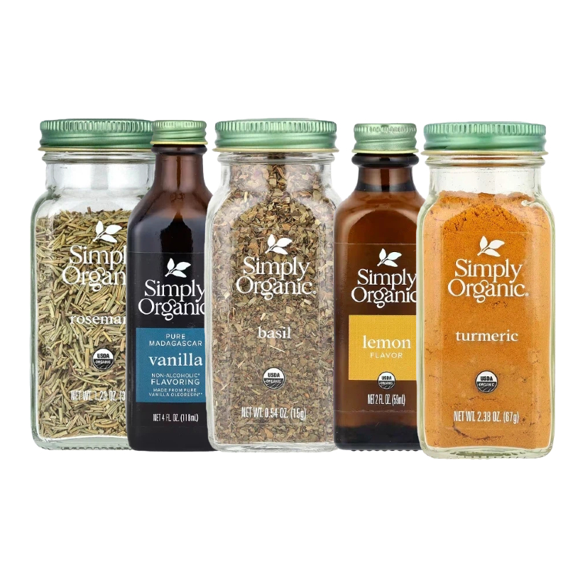 Simply Organic姜黄马达加斯加香草迷迭香罗勒柠檬香精牛至欧芹