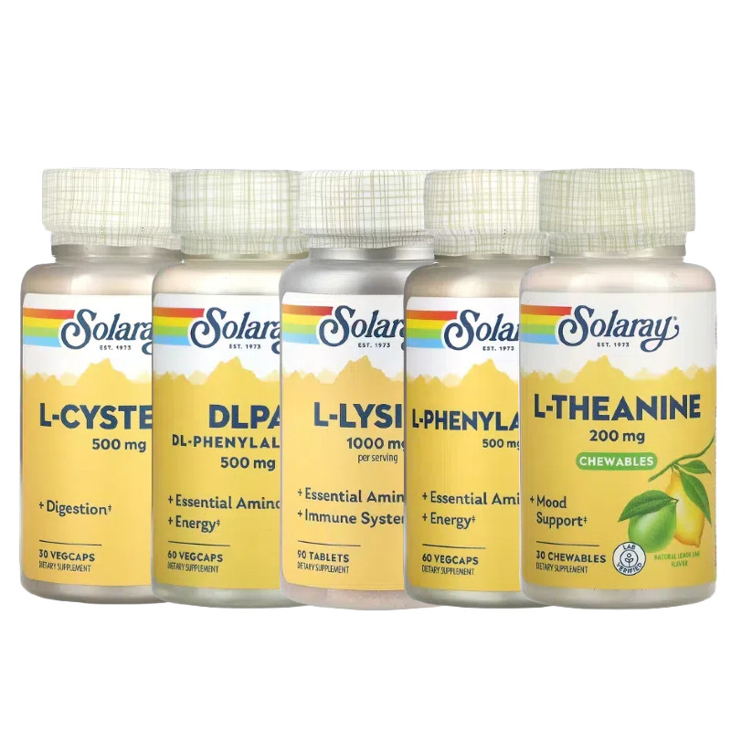 Solaray DLPA DL-苯丙氨酸L-酪氨酸半胱氨酸谷氨酰胺茶氨酸和绿茶