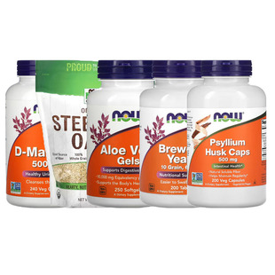 NOW FOODS诺奥膳食纤维洋车前子葡甘露聚糖啤酒酵母燕麦芦荟苜蓿