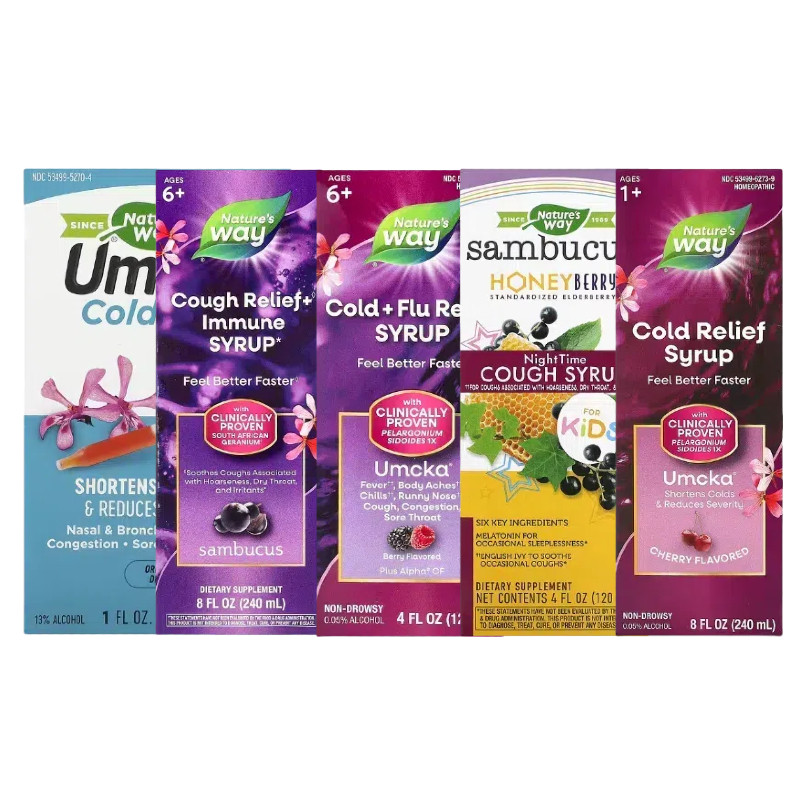 Nature's Way顺势护理日夜间Umcka COLD +FLU Relief软糖Coldcare