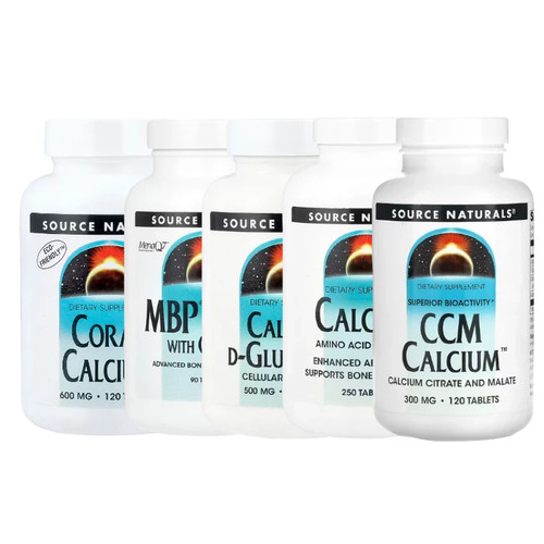 Source Naturals珊瑚D-葡萄糖酸MBP羟基Osteo磷灰石CCM钙粉胶囊片