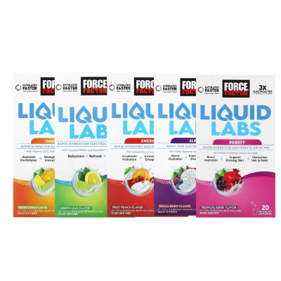 Force Factor夜间Liquid快速Labs补Beauty水Energy电解Immunity质