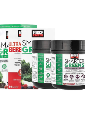 Force Factor能量Smarter粉Greens消化Superfood Ultra Berberine