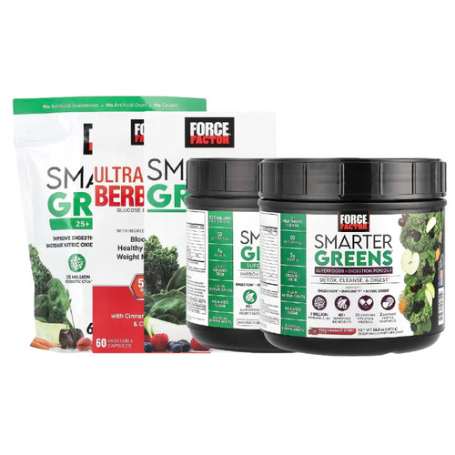 Force Factor能量Smarter粉Greens消化Superfood Ultra Berberine