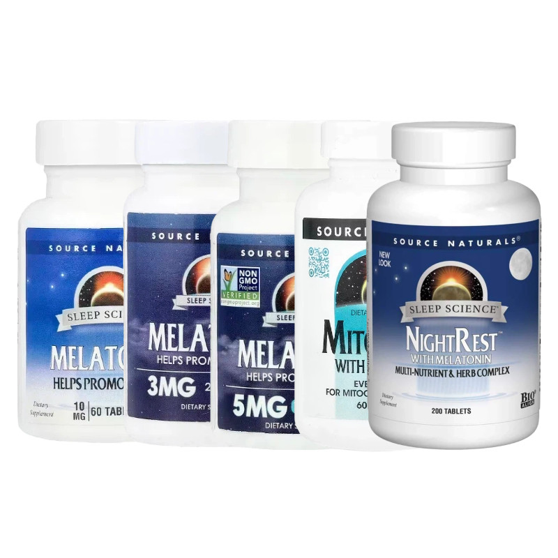 Source Naturals MitoNight褪黑素荷尔蒙sleep软糖喷雾NightRest
