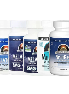 Source Naturals MitoNight褪黑素荷尔蒙sleep软糖喷雾NightRest