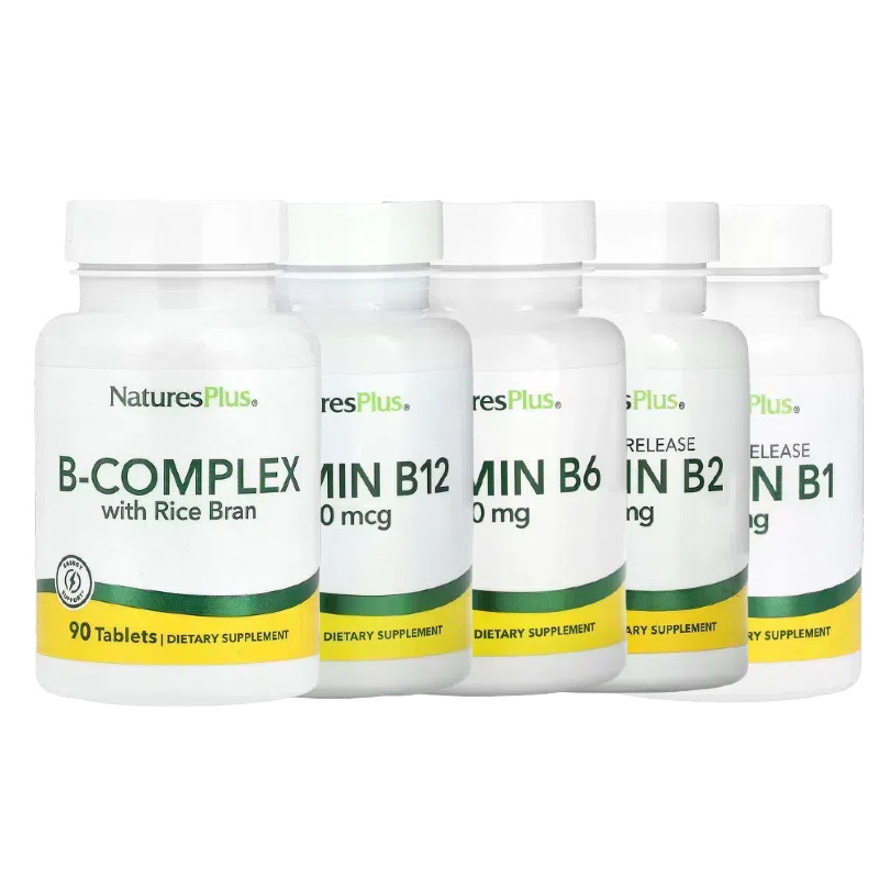NaturesPlus缓释Mega复合B-50维生素B米糠B-150 B-1 B-2 B-6 B-12