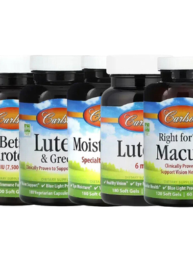 Carlson叶黄素+DHA胡萝卜素Right for the Macula润Moistur- Eyes