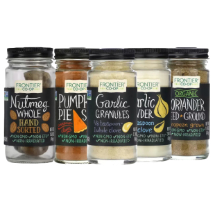 Frontier Co-op有机大蒜颗粒盐末全大地脱皮肉豆蔻香菜叶籽碎片粉