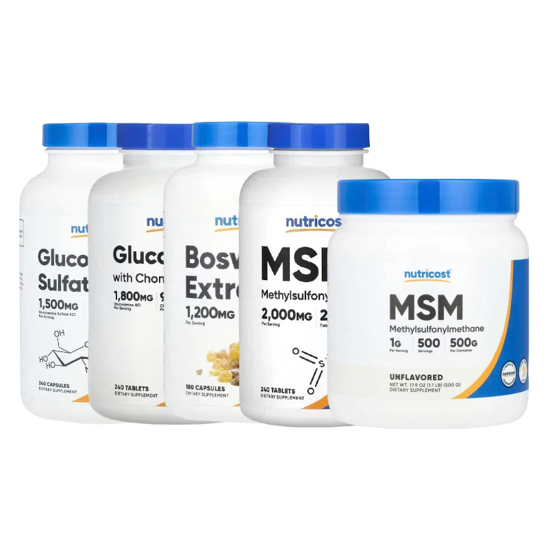 Nutricost氨基葡萄糖硫酸盐软骨素MSM七叶树乳香提取物宠物狗关节