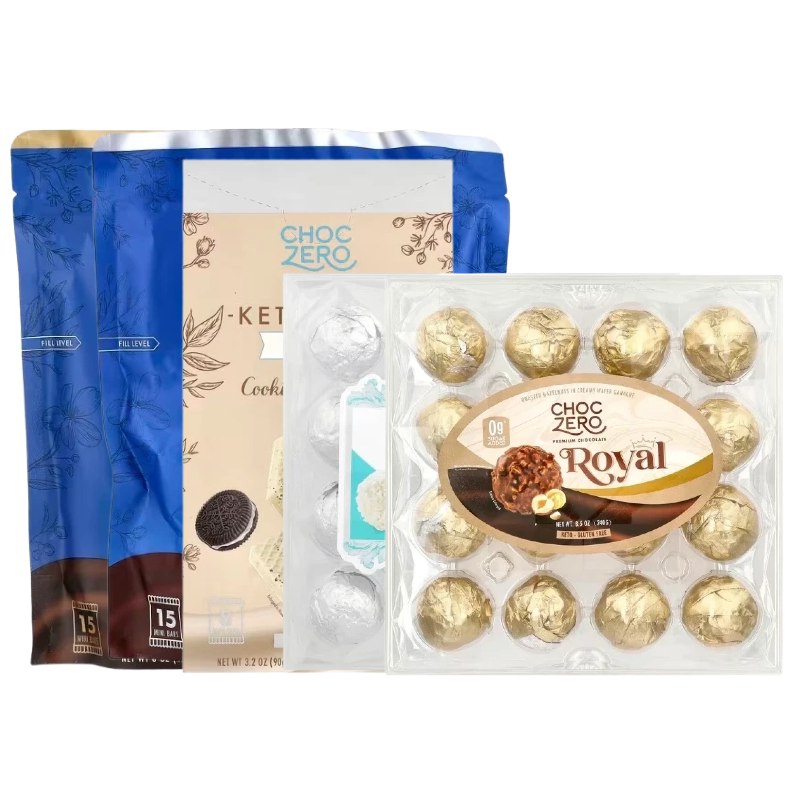 ChocZero皇室Keto生Bark酮白黑牛奶松露巧克力块烘焙脆片热可可粉