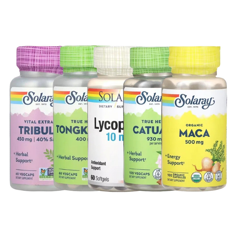 Solaray东革阿里番茄红素有机玛卡图巴育亨宾非洲刺李锯棕榈蒺藜