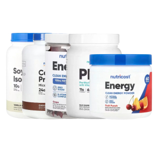 Nutricost有机豌豆分离大豆米酪蛋白质初乳INTRA清洁能量粉复合物