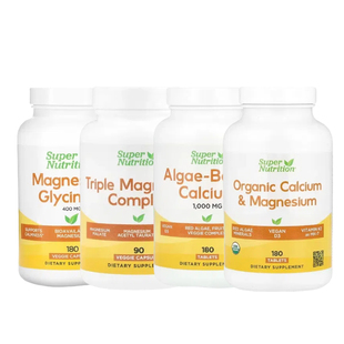 Super Nutrition有机钙镁加D3和K2三重镁复合物甘氨酸镁藻基钙