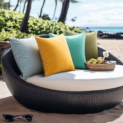 户外防水抱枕套纯色碧绿色靠垫