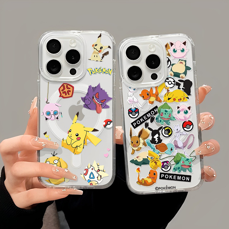 磁吸手机壳宝可梦卡通ins适用于iPhone17苹果16promax手机壳透明磁吸13/14亚克力11/15/14pro三星S23/S24/S25