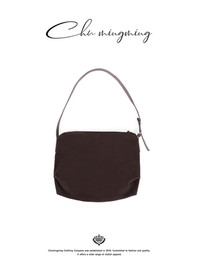 CHU楚妞[脏脏包]牛反绒磨砂休闲中包2025新款女式单肩斜挎托特包