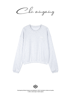 CHU楚妞[素印]AMV同源棉纶字母印花抽绳卫衣上衣NH2510