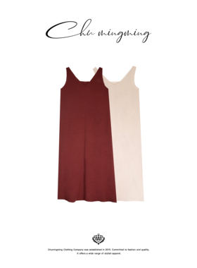 CHU楚妞[莫奈]显瘦气质百搭时尚双面吊带裙YQ08