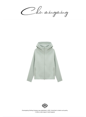 [CHU/2025SSNEW]原创设计[湖绿]连帽拉链压胶外套AAMU0010-1