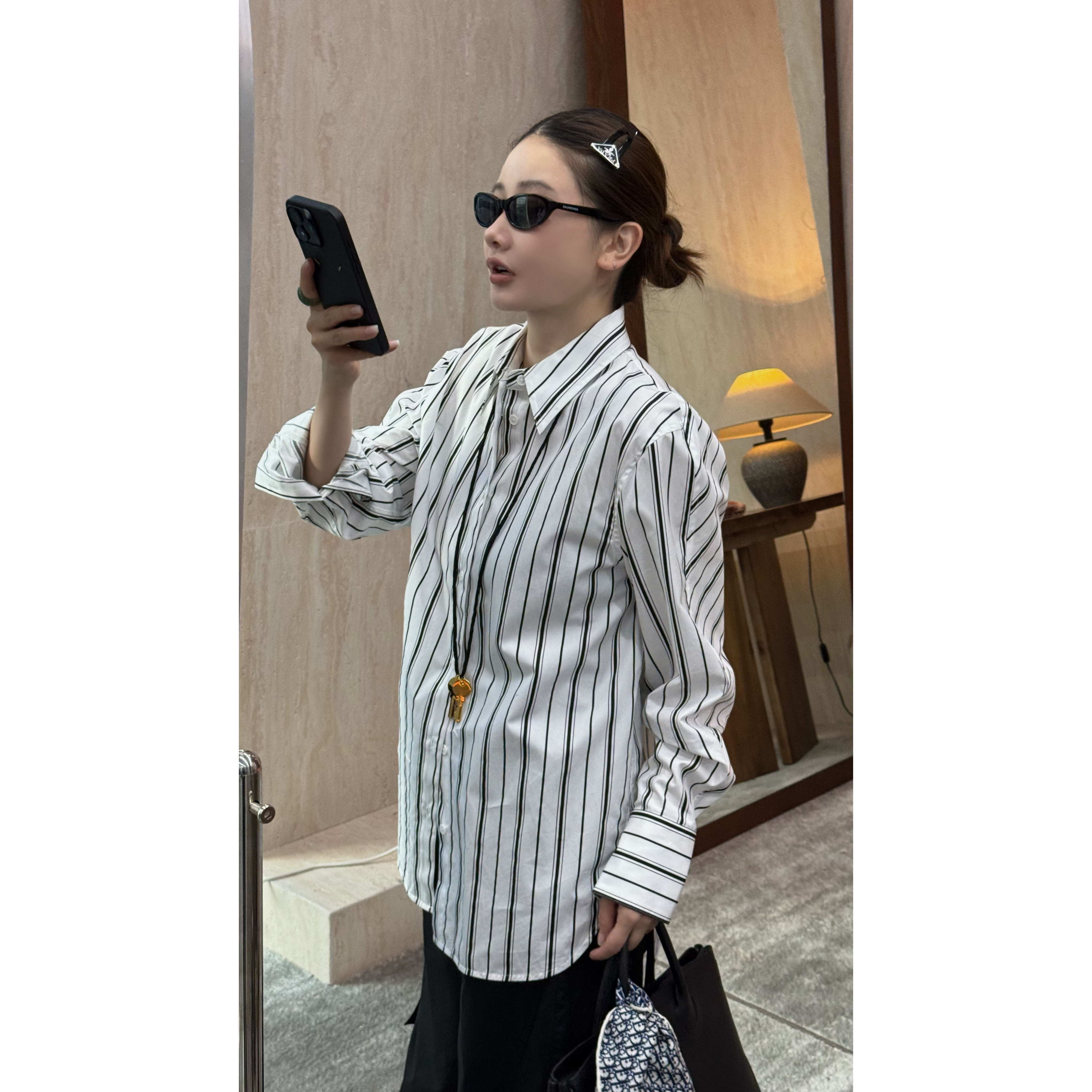 【CHU/2025SSNEW】《茉影》條紋襯衣AAMU251417