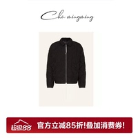 華夫格翻領(lǐng)拉鏈美式夾克短外套