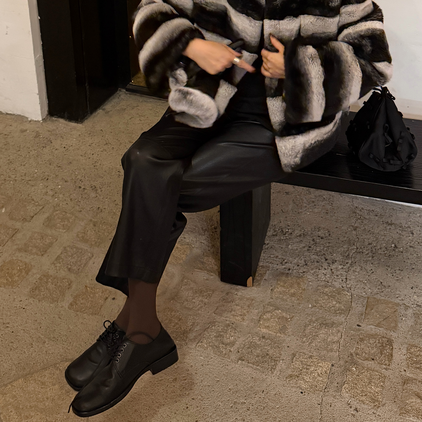 进口植鞣羊皮轻奢老钱九分皮裤