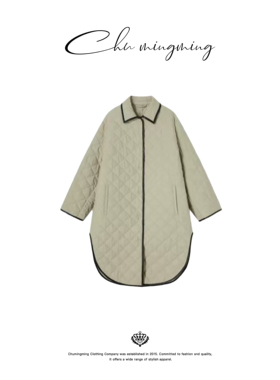 [CHU/2025SSNEW]原创设计[周末]菱形长棉服ZX42