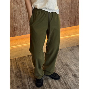 女直筒百搭坠感裤 CHU楚妞 子 新款 2026夏季 跃动 纯棉抽绳休闲长裤
