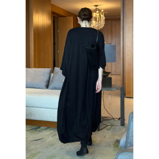 CHU楚妞[星河钻T裙]天丝棉烫钻T恤连衣裙2026春季新款女小黑裙子