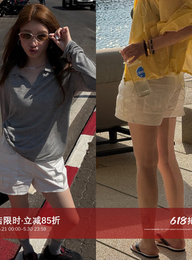 CHU楚妞[伐木]日本精纺棉口袋休闲短裤2026夏季新款女工装裤子