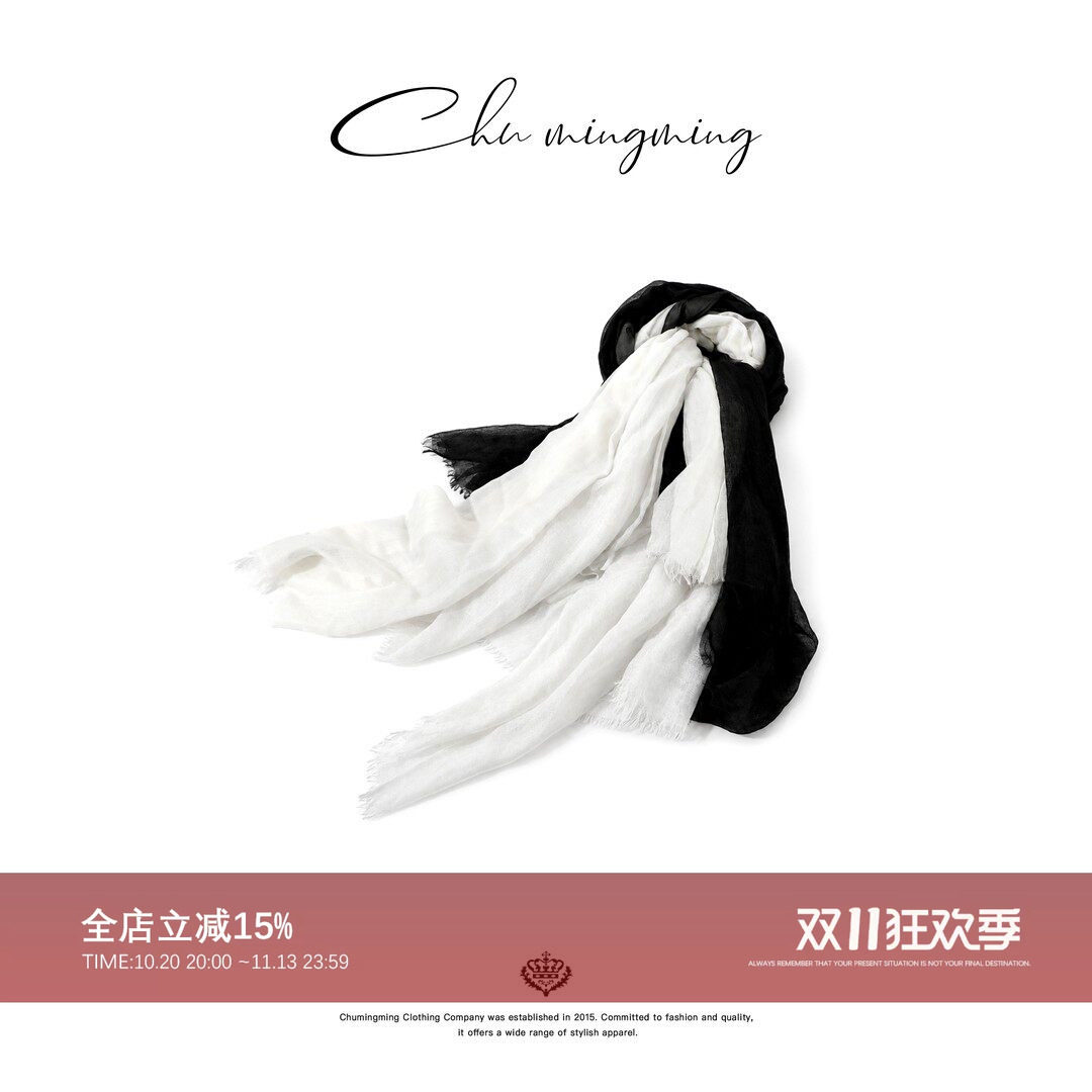 CHU楚妞400支羊绒轻薄围巾12SP2695-CC