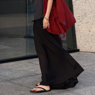 糯纱 女阔腿裤 TR精梳棉抽绳抽褶休闲长裤 新款 裙 2026春季 CHU楚妞