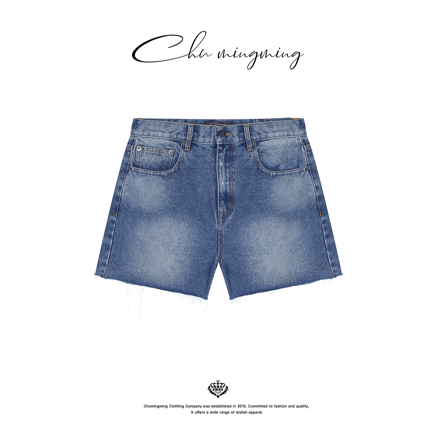 CHU楚妞[漫蓝]牛仔水洗休闲短裤2026夏季新款女休闲百搭美腿裤子