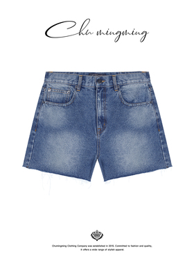 CHU楚妞[漫蓝]牛仔水洗休闲短裤2026夏季新款女休闲百搭美腿裤子
