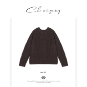 甜栗 福利款 CHU楚妞 圆领菱格毛衣XYJ12