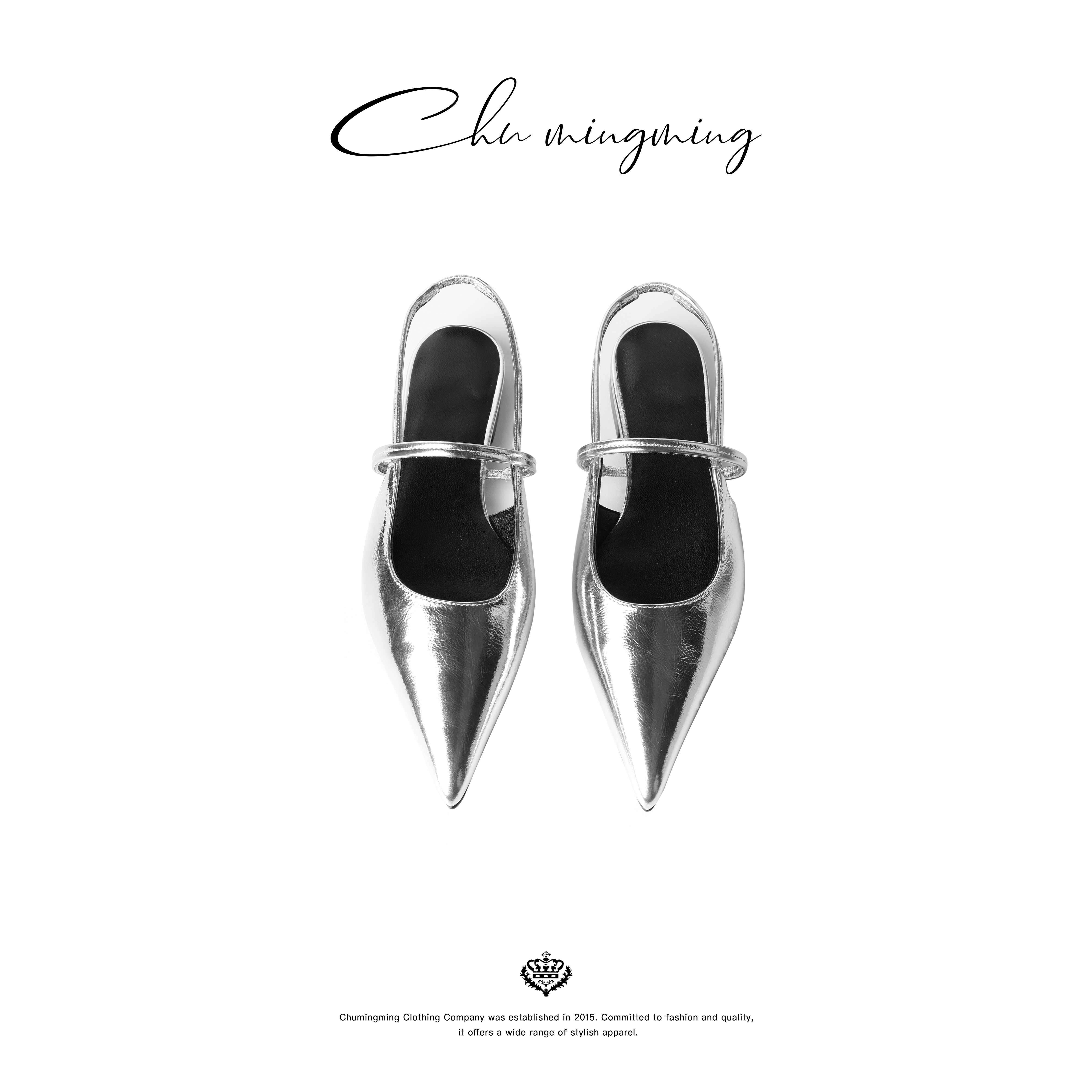 CHU楚妞法式真皮小牛皮尖头春季新款女式一字扣玛丽珍平底鞋,女鞋,浅口单鞋,淘宝优惠券,粉丝福利购,淘宝优惠卷