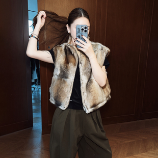 CHU楚妞[特A级密绒]芬兰双面穿青根貂皮草马甲2026春季新款女背心