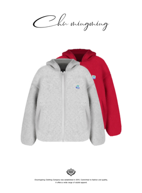 CHU楚妞[软粒]AMV同源摇粒绒连帽短外套2025冬季新款男女同款上衣