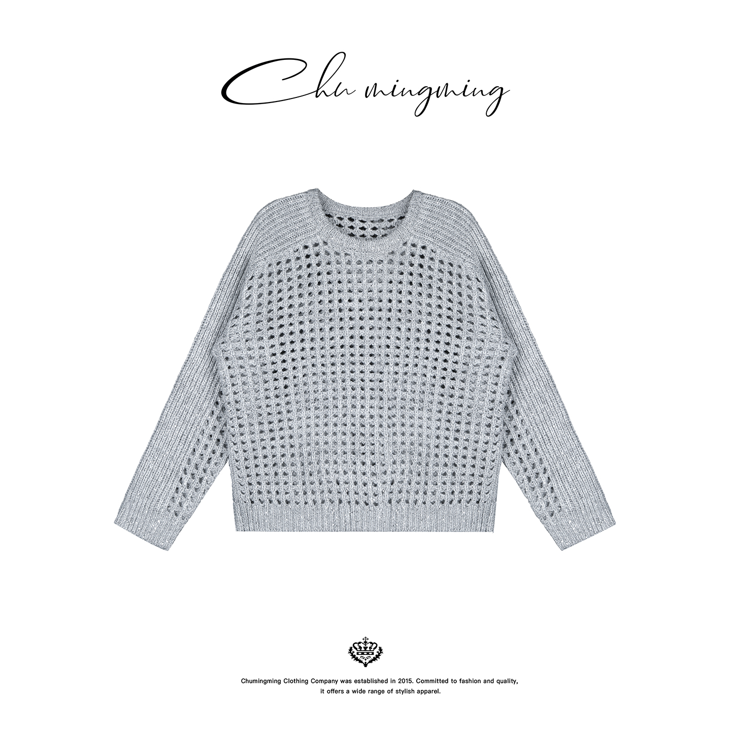 羊毛羊绒镂空亮片针织衫毛衣上衣