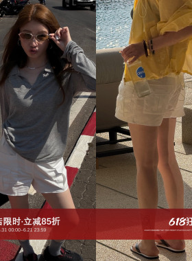 CHU楚妞[伐木]日本精纺棉口袋休闲短裤2026夏季新款女工装裤子